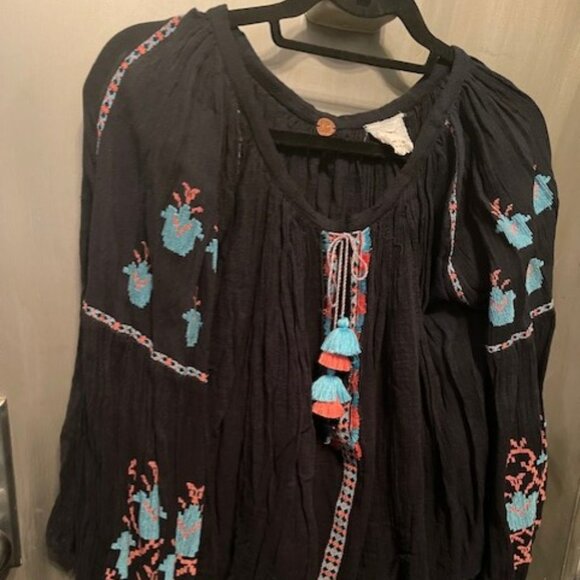 Free People Marishka Peasant Blouse in black - Picture 13 of 16